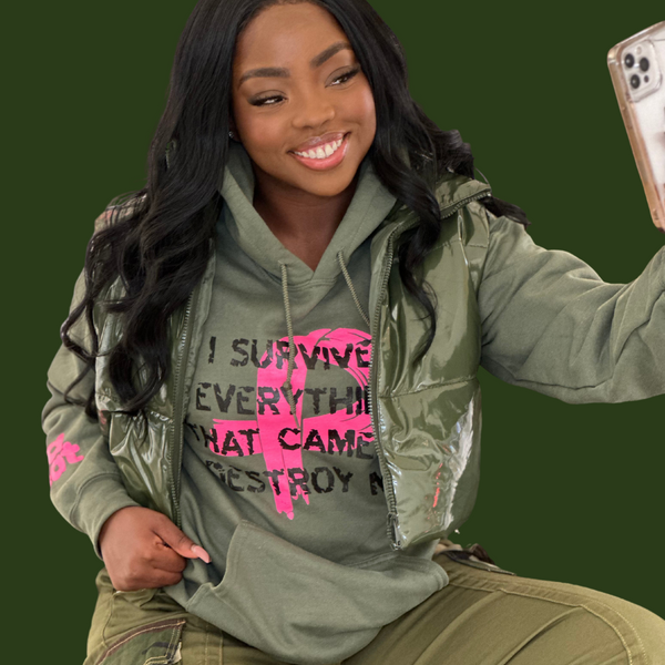 I SURVIVED PINK RIBBON HOODIES God Is Great Apparel