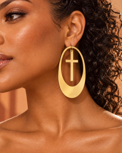 Cross Round Earrings