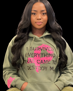 I SURVIVED PINK RIBBON  HOODIES