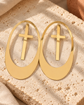 Cross Round Earrings