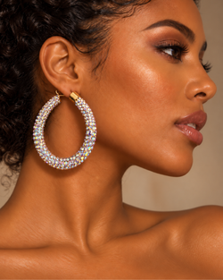 Diamond Studded Hoops