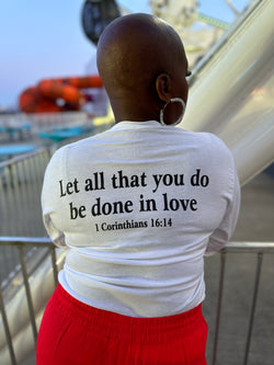 God is Love White Long Sleeve Tee