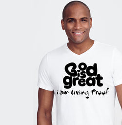God is Great - White Unisex VNeck Tee