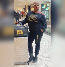 Black & Gold Luxury Jogger Set - Custom Cut