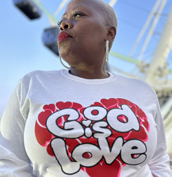 God is Love White Long Sleeve Tee